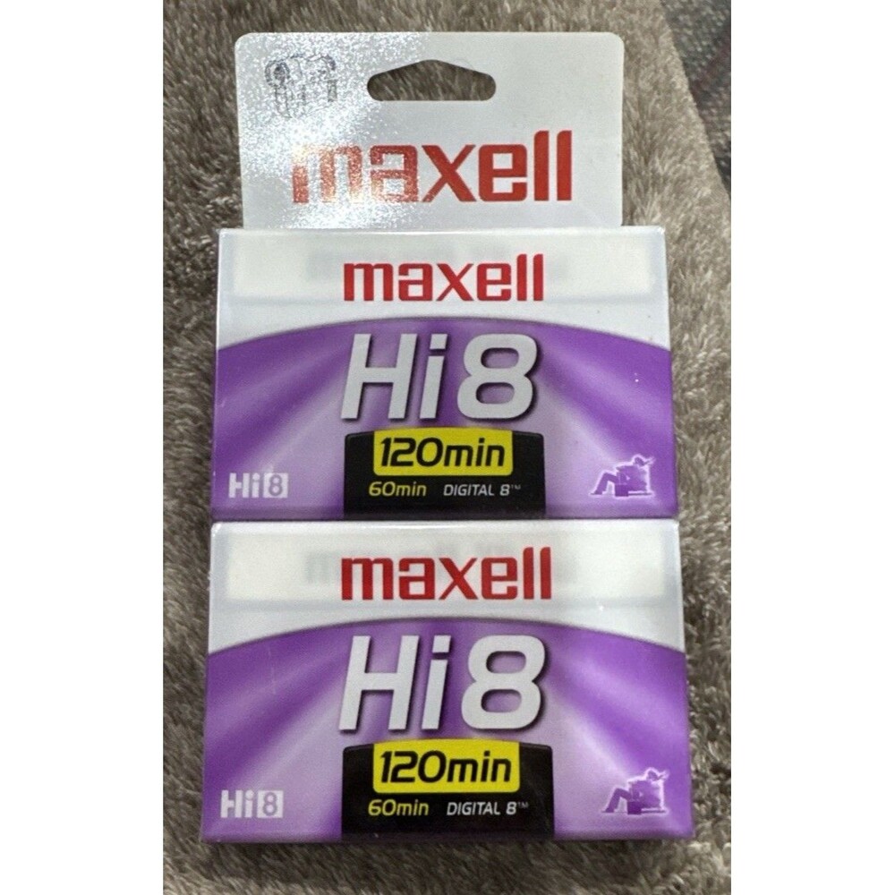 NEW Pack of Two Maxwell Hi8 120 Minuet 8mm Camcorder Video Tapes
